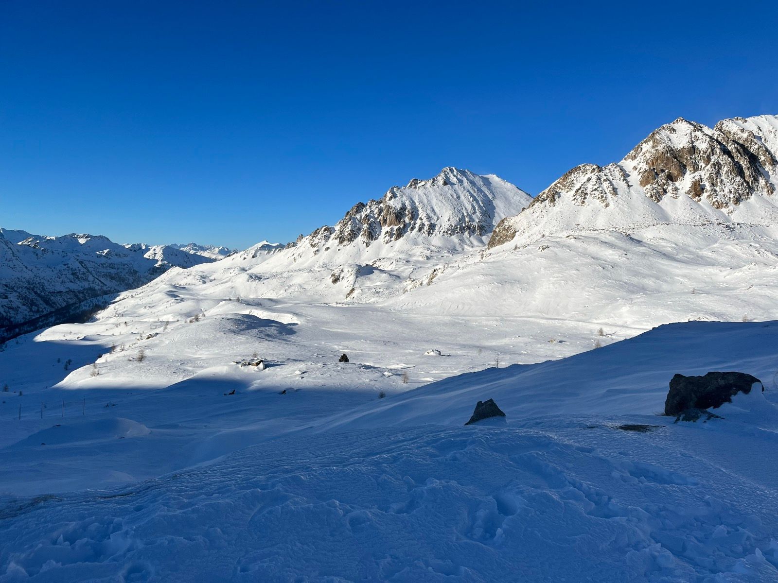Le col de la Lombarde en hiver